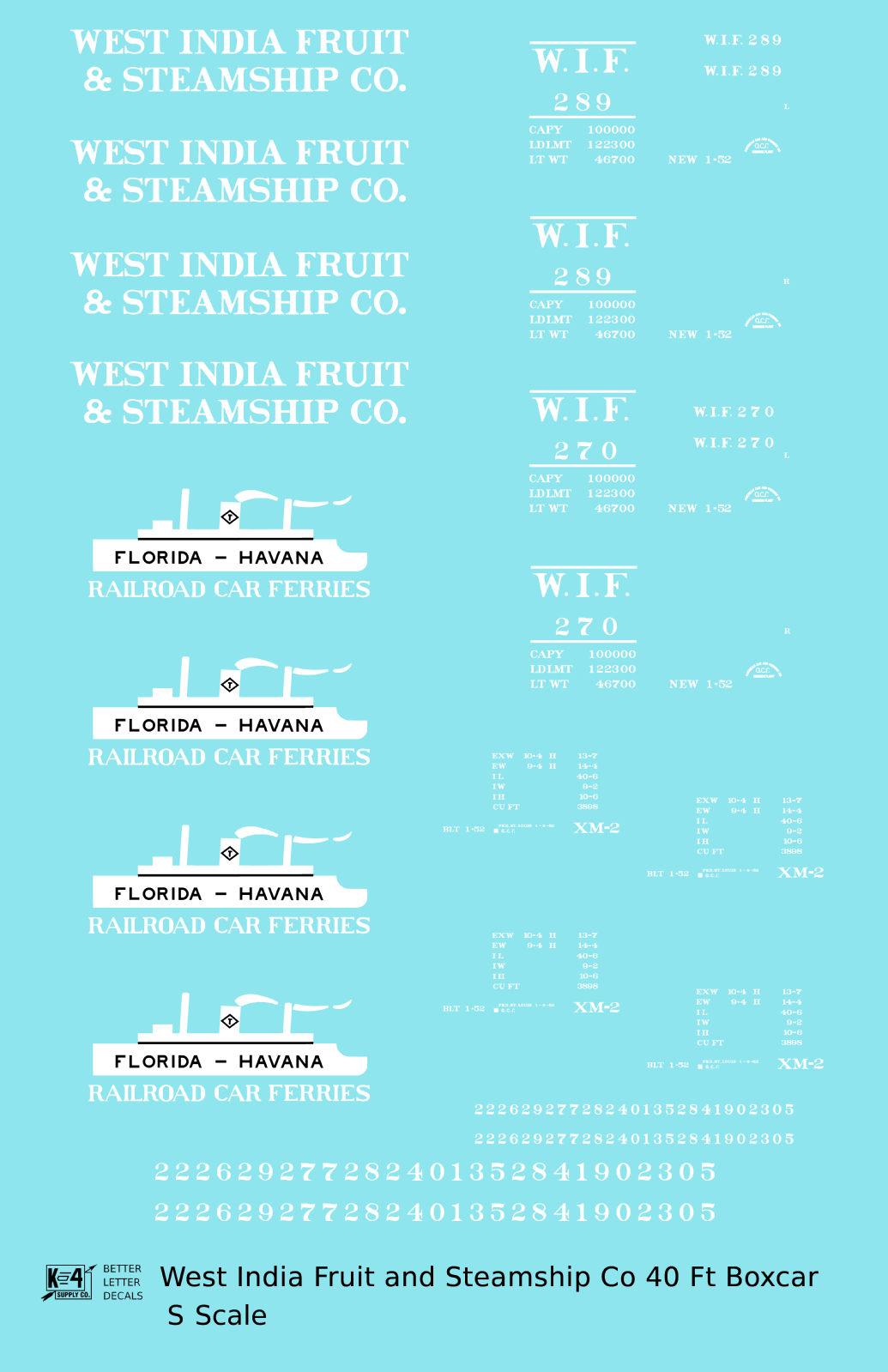 West India Fruit and Steamship 40 Ft Boxcar White
