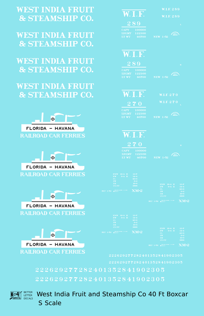 West India Fruit and Steamship 40 Ft Boxcar White