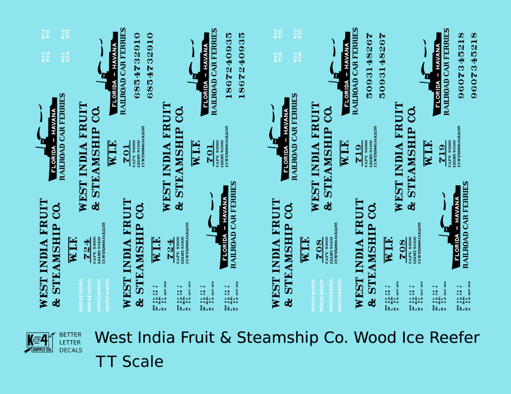 West India Fruit & Steamship Co. Wood Ice Reefer Black