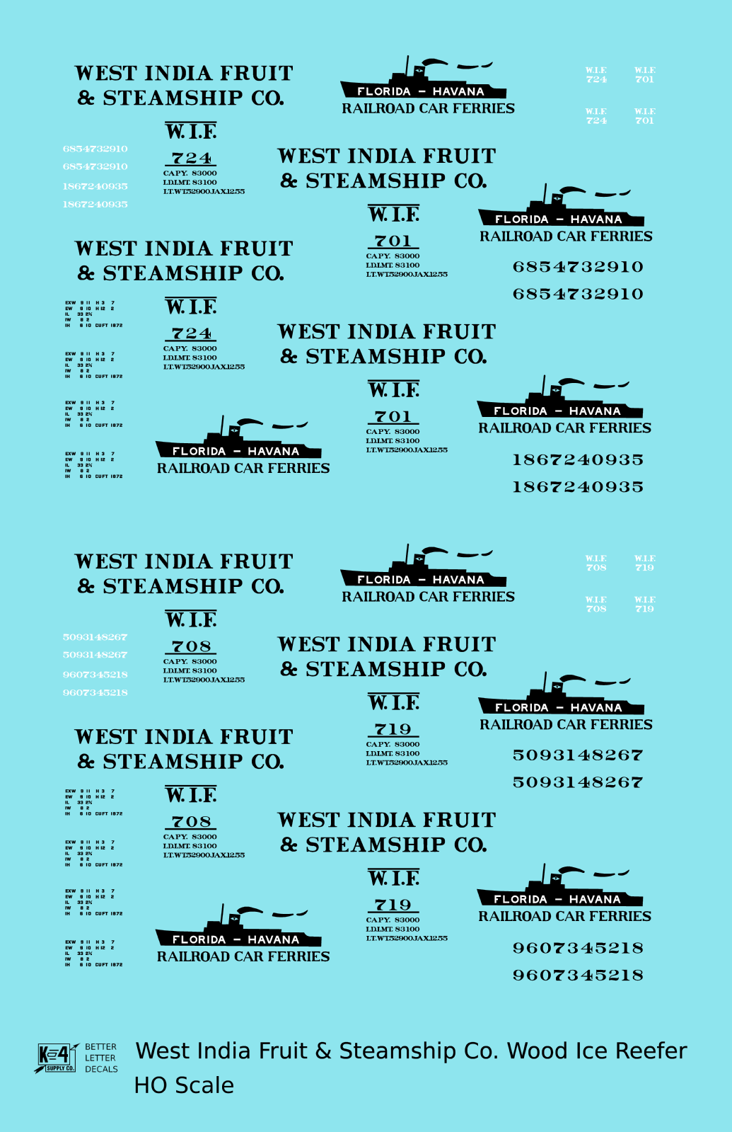 West India Fruit & Steamship Co. Wood Ice Reefer Black