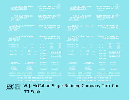 W.J. McCahan Sugar Tank Car White Philadelphia