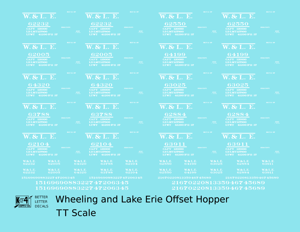 Wheeling and Lake Erie Offset Twin Hopper White