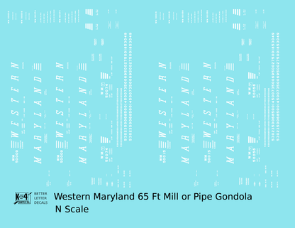 Western Maryland 65 Ft Gondola White Speed Letter