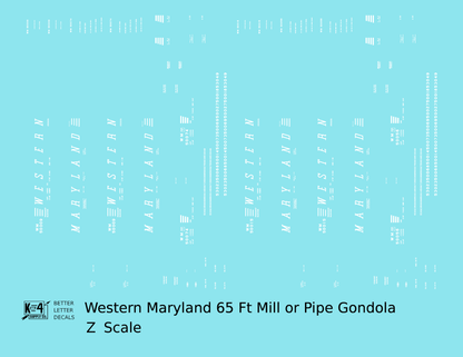 Western Maryland 65 Ft Gondola White Speed Letter