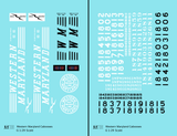 Western Maryland Caboose Black and White  - Decal - Choose Scale
