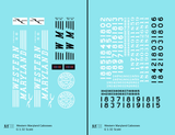 Western Maryland Caboose Black and White  - Decal - Choose Scale