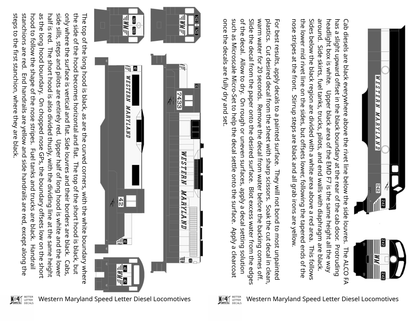 Western Maryland Diesel Locomotive Black and White Circus Scheme