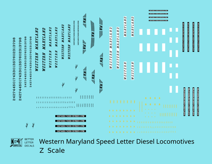 Western Maryland Diesel Locomotive Black and White Circus Scheme