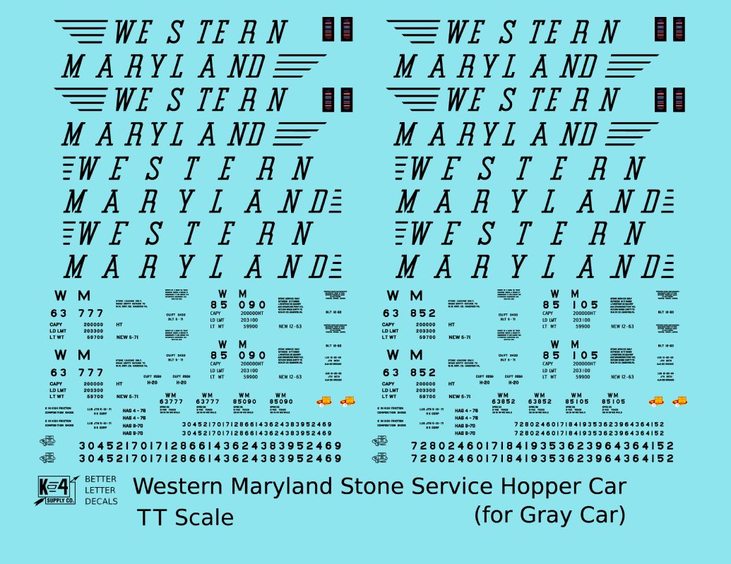 Western Maryland Gray Hopper Car Black Stone Service