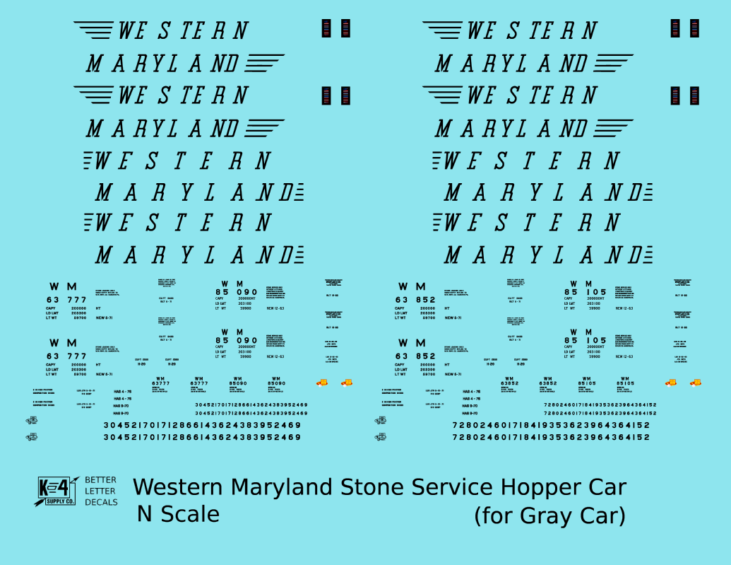 Western Maryland Gray Hopper Car Black Stone Service