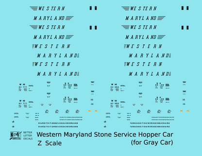 Western Maryland Gray Hopper Car Black Stone Service