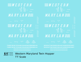 Western Maryland Twin Hopper Car White Speed Letter