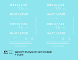 Western Maryland Twin Hopper Car White Speed Letter