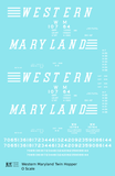 Western Maryland Twin Hopper Car White Speed Letter