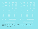 Western Maryland Twin Hopper Car White Round Herald