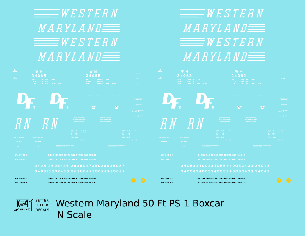 Western Maryland 50 Ft PS-1 Boxcar White