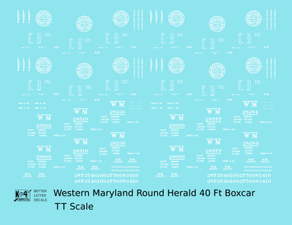 Western Maryland 40 Ft Boxcar White Round Herald