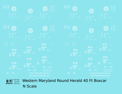 Western Maryland 40 Ft Boxcar White Round Herald