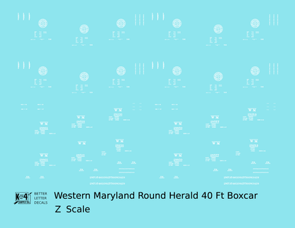 Western Maryland 40 Ft Boxcar White Round Herald