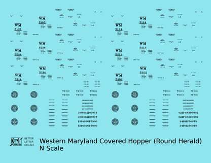 Western Maryland Covered Hopper Black Round Herald