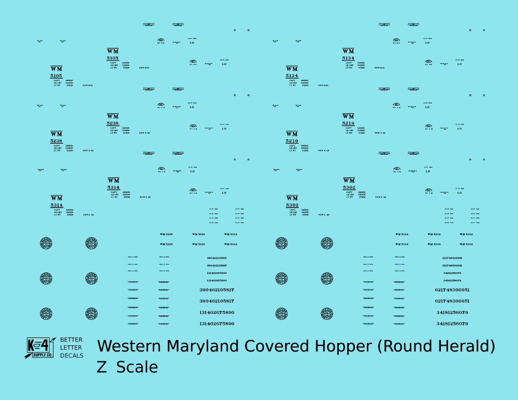 Western Maryland Covered Hopper Black Round Herald
