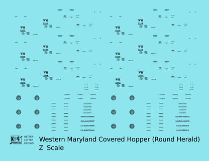 Western Maryland Covered Hopper Black Round Herald