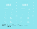 Western Railway Of Alabama 40 Ft Boxcar White West Point Route