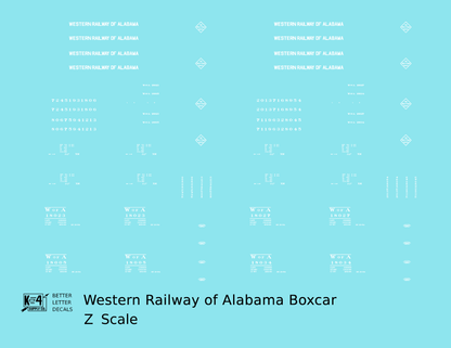 Western Railway Of Alabama 40 Ft Boxcar White West Point Route