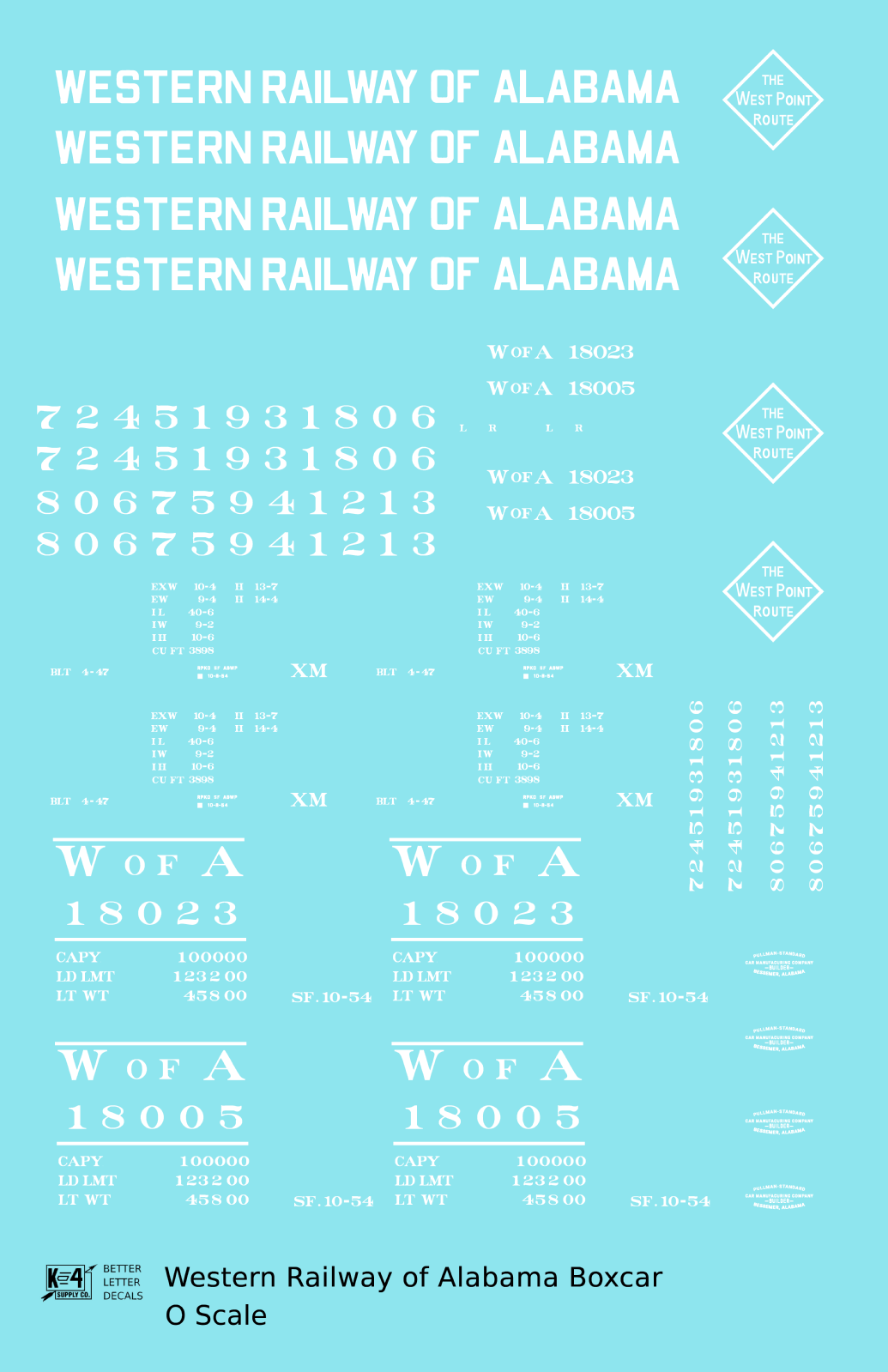 Western Railway Of Alabama 40 Ft Boxcar White West Point Route