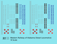 Western Railway Of Alabama Diesel Locomotive Silver and Blue West Point Route - Decal - Choose Scale