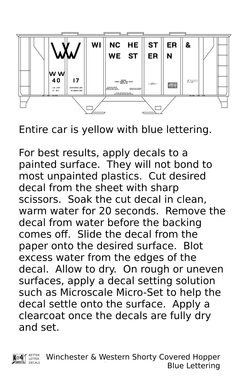 Winchester & Western Cement Covered Hopper Blue