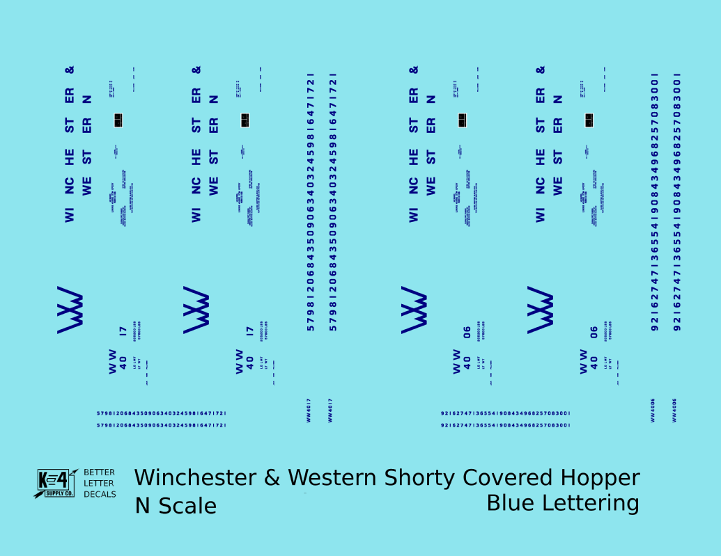 Winchester & Western Cement Covered Hopper Blue