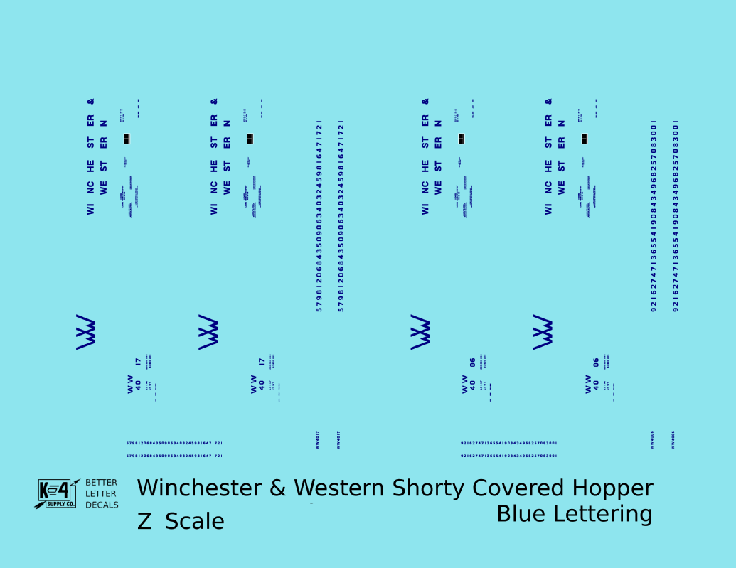Winchester & Western Cement Covered Hopper Blue