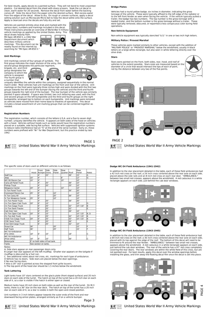 United States World War II Army Jeep Truck Ambulance Vehicle Markings White and Red
