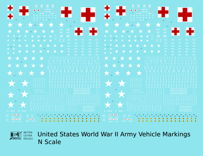 United States World War II Army Jeep Truck Ambulance Vehicle Markings White and Red