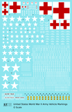 United States World War II Army Jeep Truck Ambulance Vehicle Markings White and Red