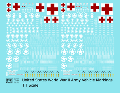 United States World War II Army Jeep Truck Ambulance Vehicle Markings White and Red Circle Star