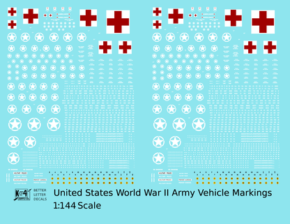 United States World War II Army Jeep Truck Ambulance Vehicle Markings White and Red Circle Star