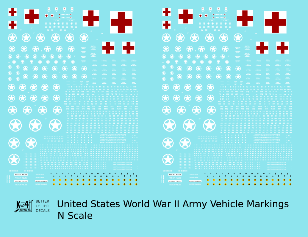 United States World War II Army Jeep Truck Ambulance Vehicle Markings White and Red Circle Star