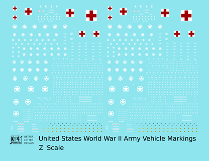 United States World War II Army Jeep Truck Ambulance Vehicle Markings White and Red Circle Star