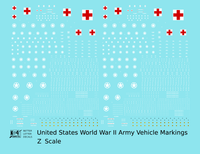 United States World War II Army Jeep Truck Ambulance Vehicle Markings White and Red Circle Star - Decal - Choose Scale