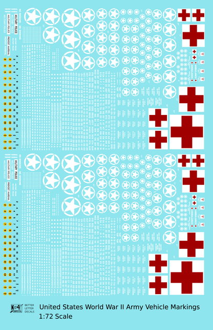 United States World War II Army Jeep Truck Ambulance Vehicle Markings White and Red Circle Star