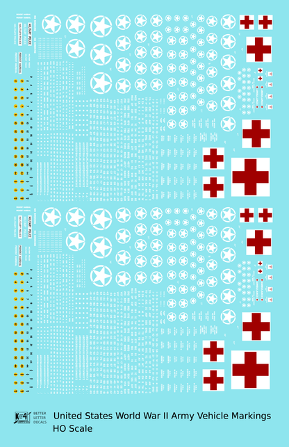 United States World War II Army Jeep Truck Ambulance Vehicle Markings White and Red Circle Star