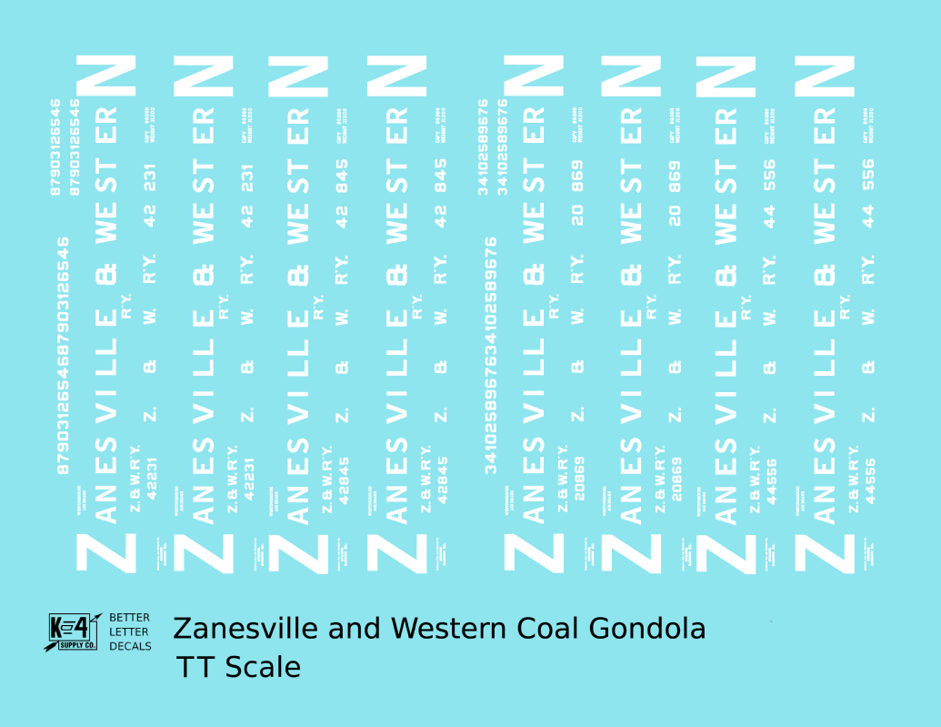 Zanesville and Western Coal Gondola White