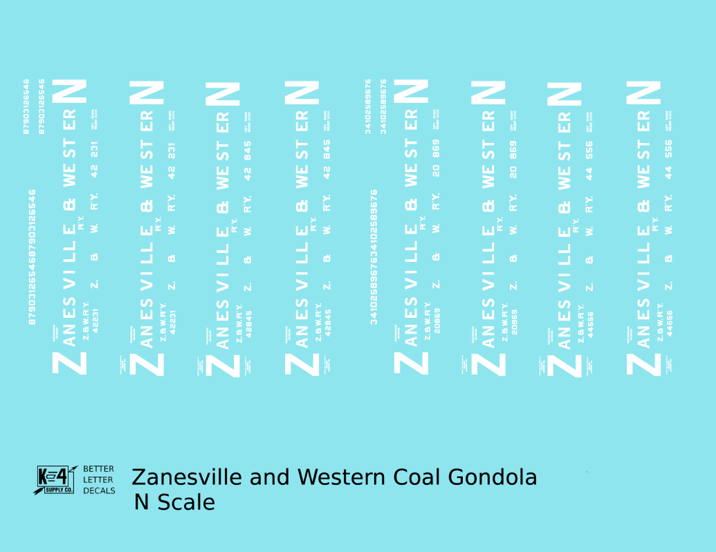 Zanesville and Western Coal Gondola White