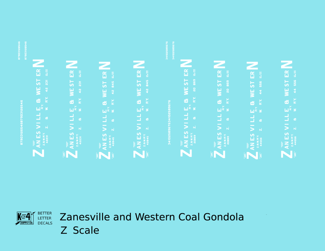Zanesville and Western Coal Gondola White