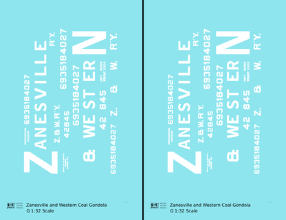 Zanesville and Western Coal Gondola White