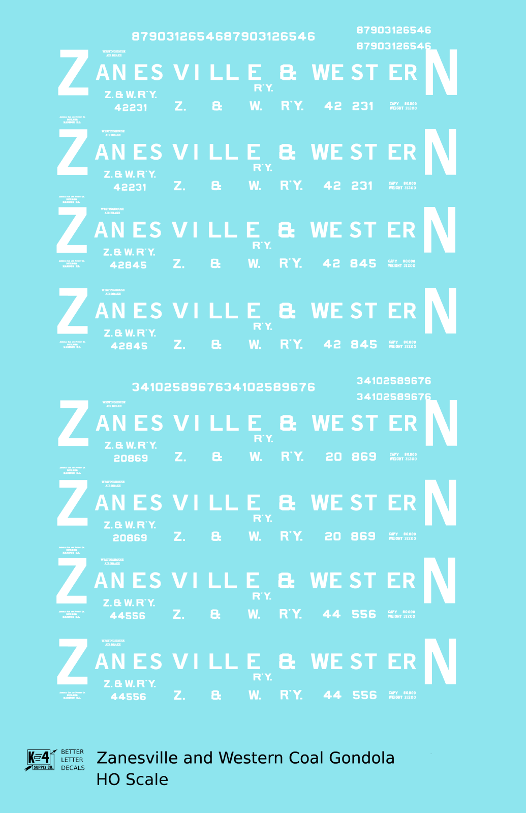 Zanesville and Western Coal Gondola White