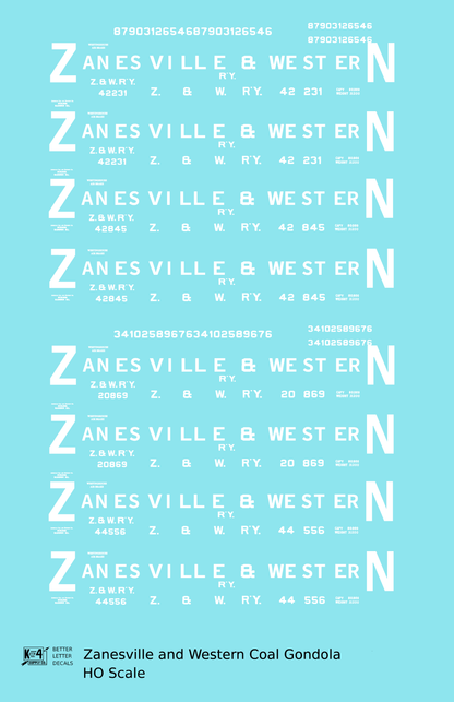 Zanesville and Western Coal Gondola White