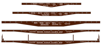 Pennsylvania Railroad F22, FM, F30 Flatcar White Roman Lettering
